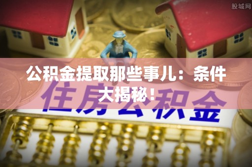 鸟松公积金提取那些事儿：条件大揭秘！