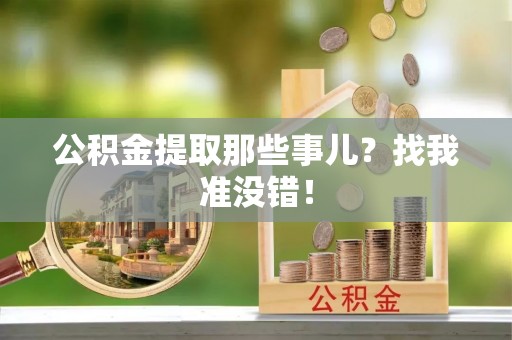 鸟松公积金提取那些事儿？找我准没错！
