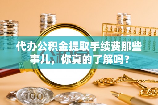 鸟松代办公积金提取手续费那些事儿，你真的了解吗？