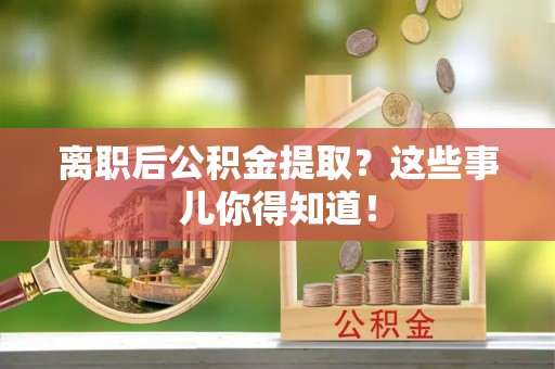 鸟松离职后公积金提取？这些事儿你得知道！