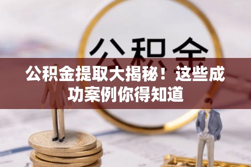 鸟松公积金提取大揭秘！这些成功案例你得知道