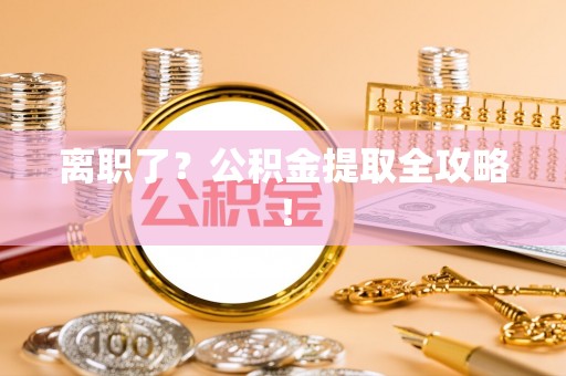 鸟松离职了？公积金提取全攻略！
