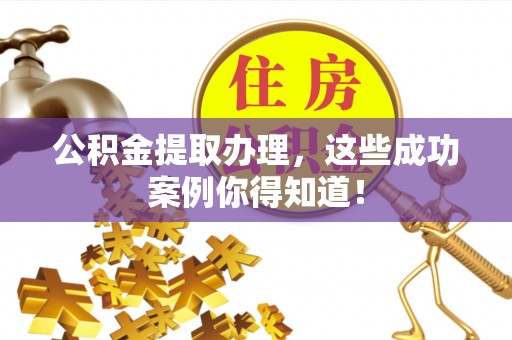 鸟松公积金提取办理，这些成功案例你得知道！